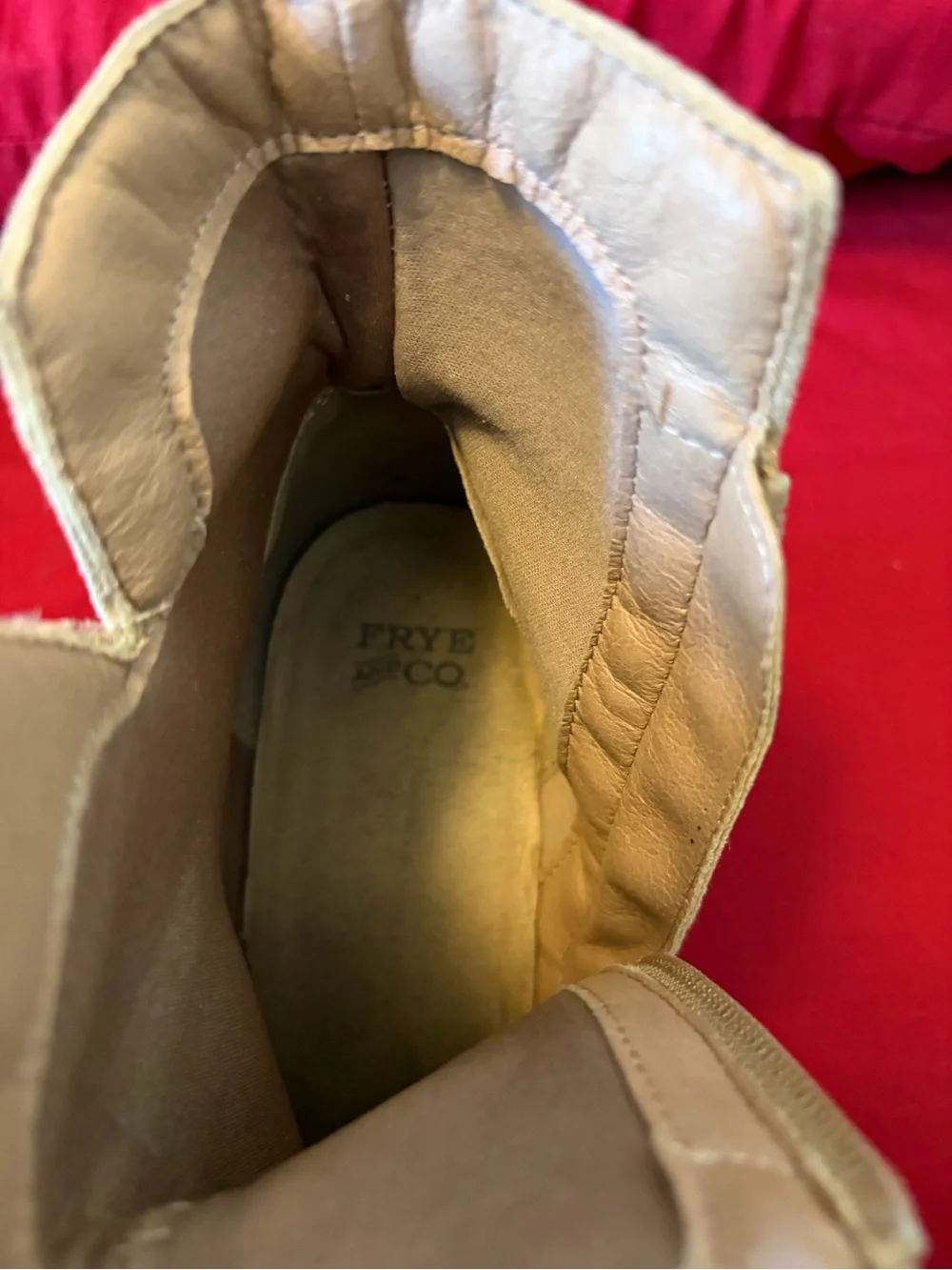 Frye And Co. Tan Low Heel Ankle Booties